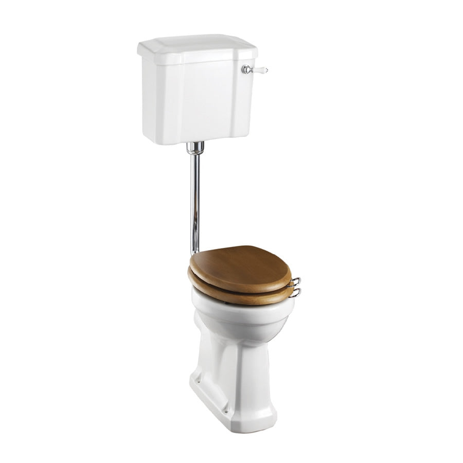 Burlington lavtflydende toilet med vægmonteret cisterne hvid/krom - Billede 2