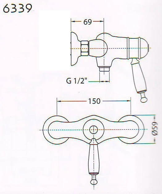 Oxford brusearmatur termostat krom - Billede 3