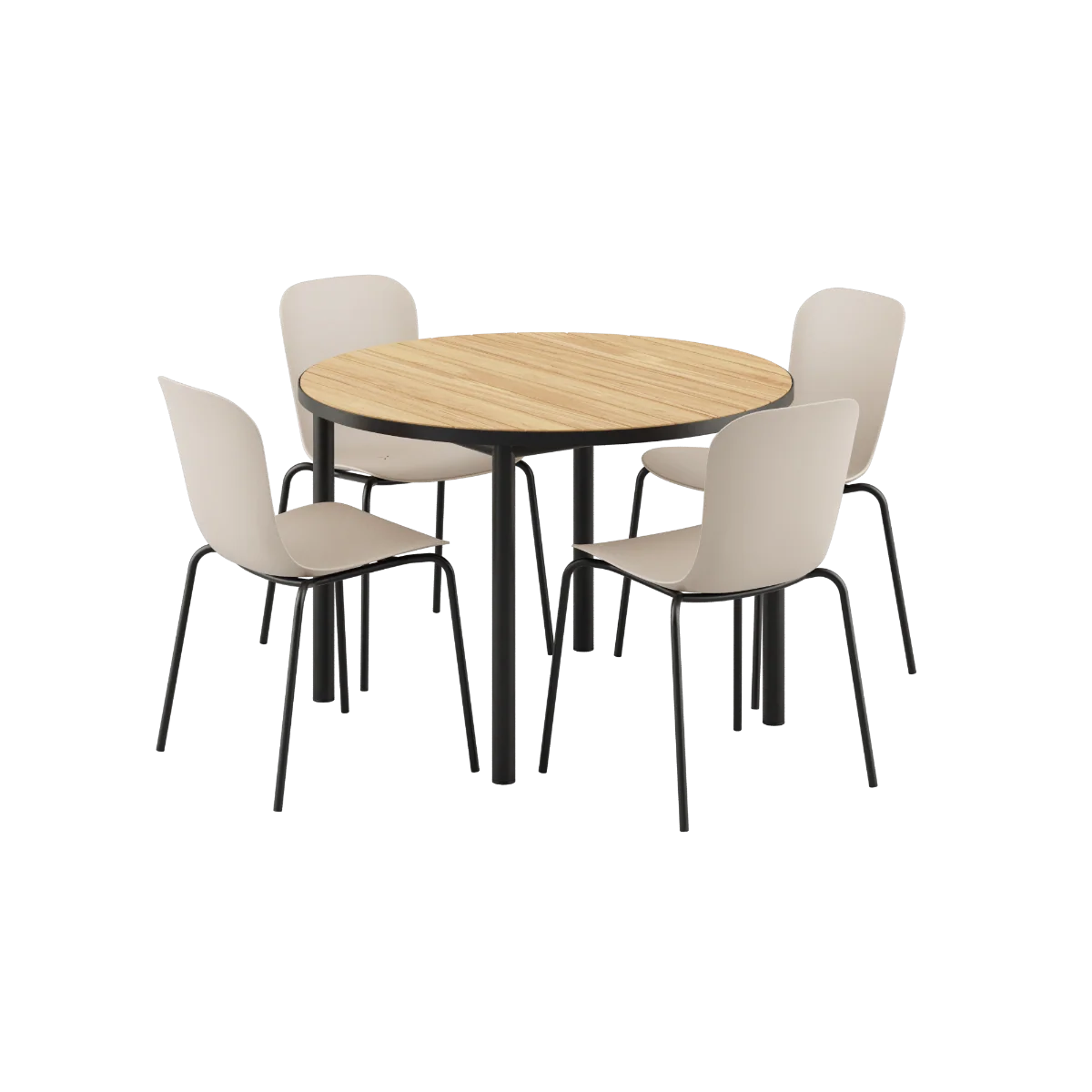 Kirra Dining Table Ø110 Noir & 4 Patio Chair No. One - Billede 7