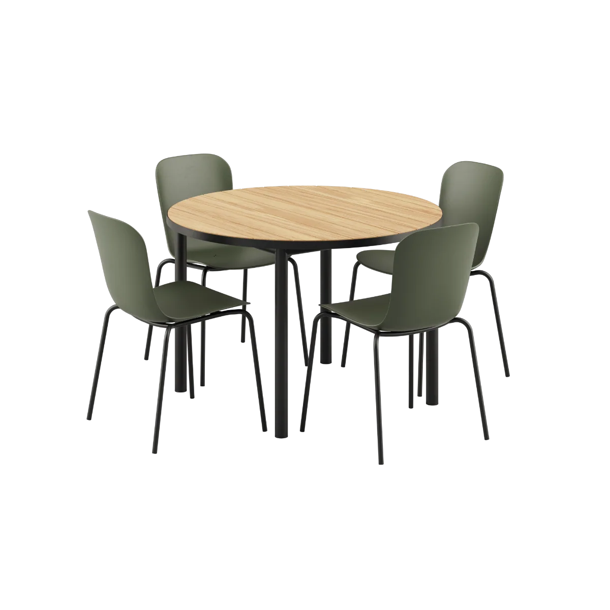 Kirra Dining Table Ø110 Noir & 4 Patio Chair No. One - Billede 9