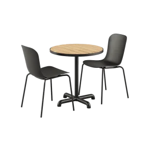 Kirra Cafe Table Noir & 2 Patio Chair No. One